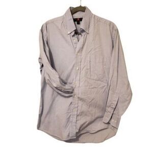 Members Mark Mens Sz 15 Blue  Solid Long Sleeve Dress Shirt